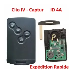 Télécommande Clio IV, clé dépliée, expédition rapide