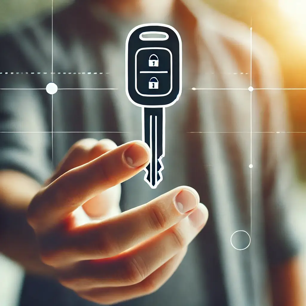 Main tenant une clé de voiture.