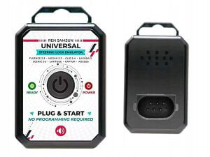Universal steering lock emulator device, car security tool.
