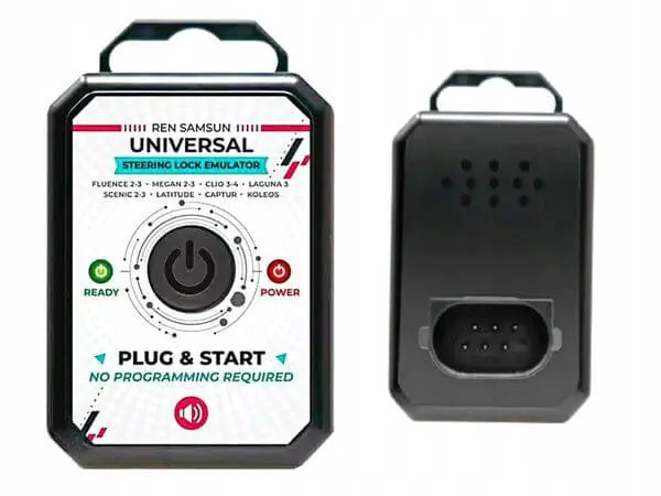 Universal steering lock emulator device, car security tool.